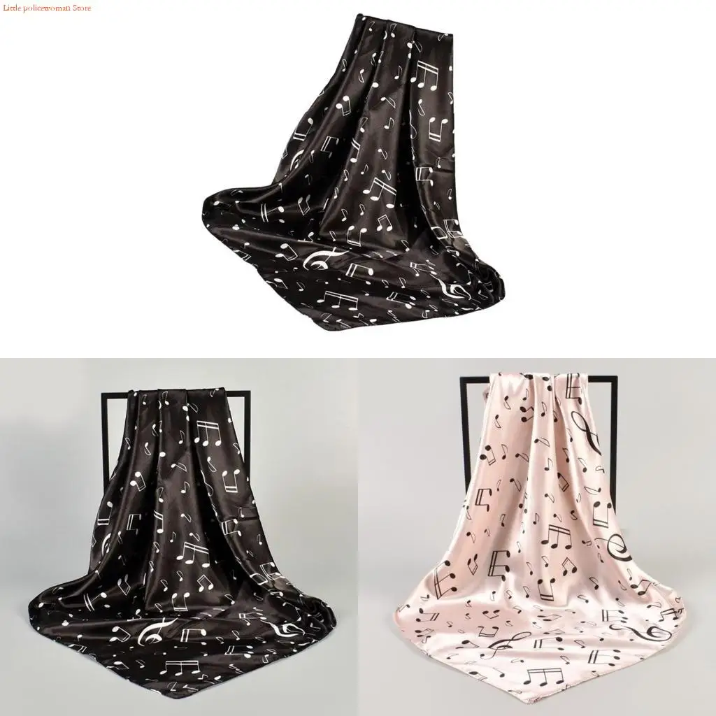 

F92D Модный шарф с музыкальной нотой для мужчин и женщин, большой платок на голову унисекс-тюрбан