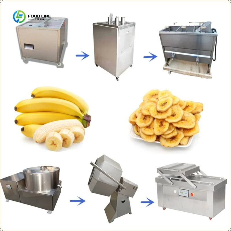 Automatic Production Line Apple Banana Chips Making Plant Plantain Chips Machines Banana Powder Making Machine FL Customized
