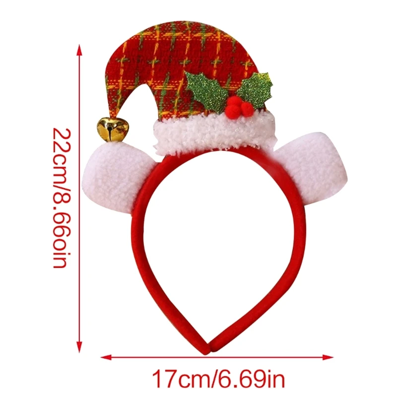 Christmas Hat Headdress Holiday Head Accessories Adult Kids Plush Headpieces Dropshipping