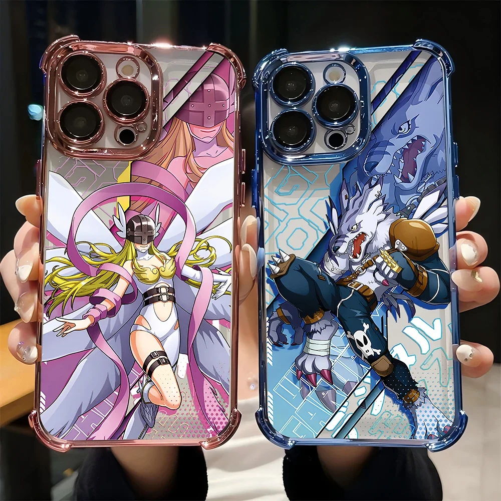 디지몬 모험 도금 케이스 삼성 S24 S23 S22 S21 S20 FE Note20 Plus Ultra Lite 5G 충격 방지 낙하 방지 커버