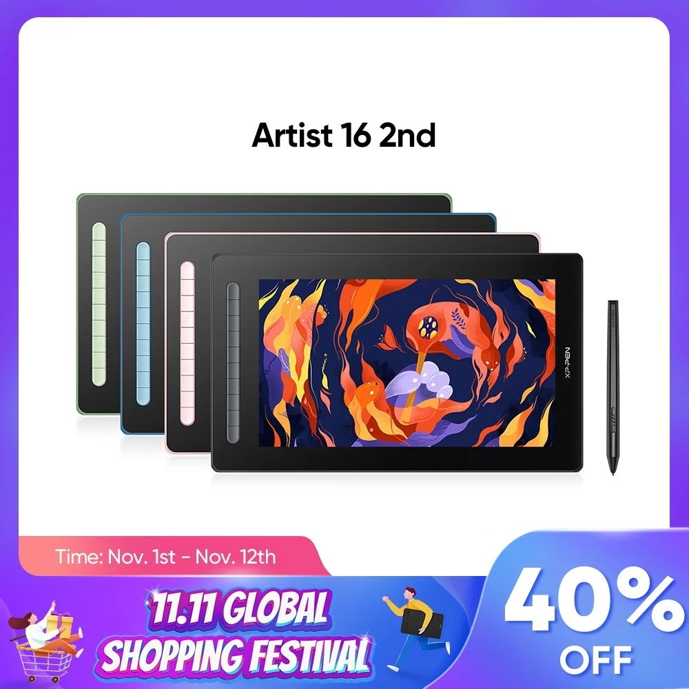 

Планшет графический, 16 клавиш, 127% sRGB, 10 клавиш