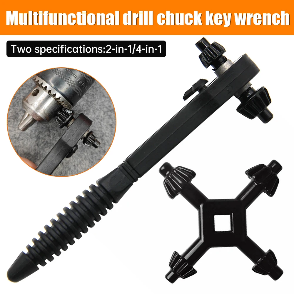 2-in-1 drill chuck key spanner 2-way quick ratchet 2-way dual purpose spanner 12.7mm/17.5mm Tools