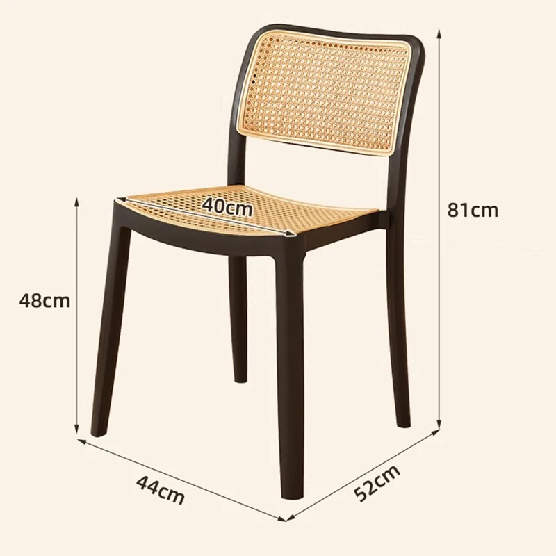 PE Rattan Ergonomic Dining Chairs Accent Modern Office Computer Dining Chairs Bedroom Design Home Furniture Silla Comedor LLDC