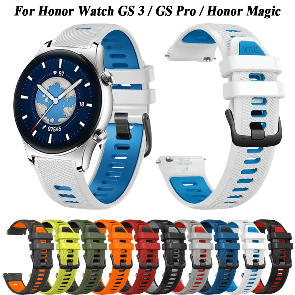 Cinturino da polso da 22mm per Honor Watch GS Pro/GS 3 bracciale sportivo in Silicone per Huawei Watch GT4 2 3 Pro 46mm Honor Magic Watchband