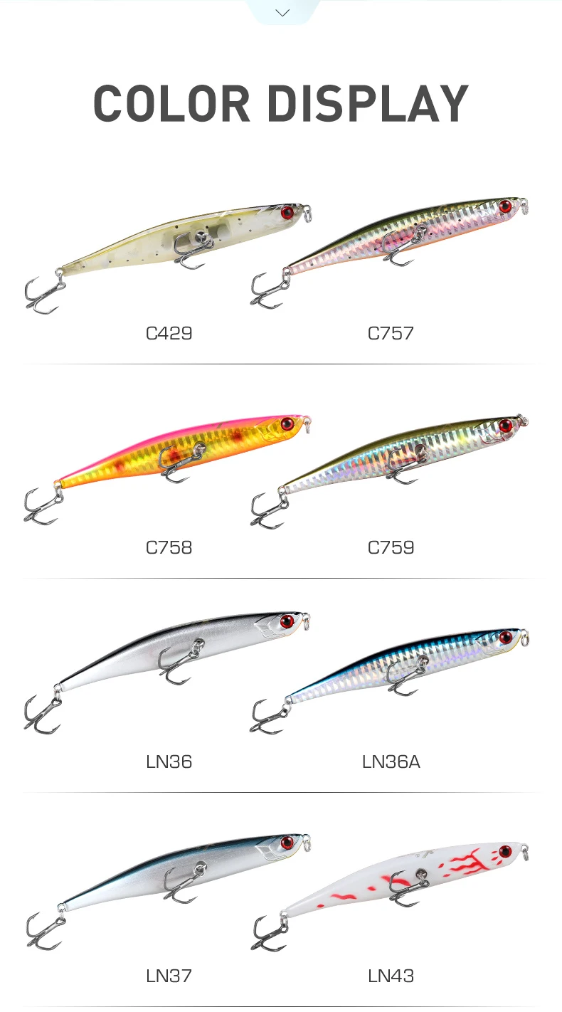 Kingdom Topwater Schwimmender Bleistift 110 mm/10 g 86 mm/6,5 g Künstliche Wobbeln Angelköder Jerkbaits Harte Köder Angeln für Wolfsbarsch – Detail 16