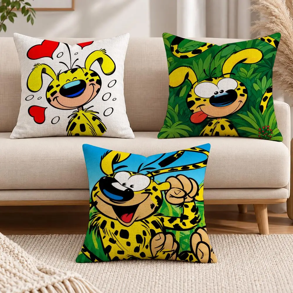 Character Comic M-Marsupilami Cushion Cover Soft Short Cover Washable Sofa Bed Dorm Garden Home Office Chair Decor