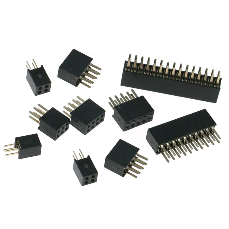 10PCS 1.27mm Pitch Female Header Socket 2x3P 2x4P 2x5P 2x6P 2x8P 2x10P 2x20P 2x40P Straight Double Row PCB Connector