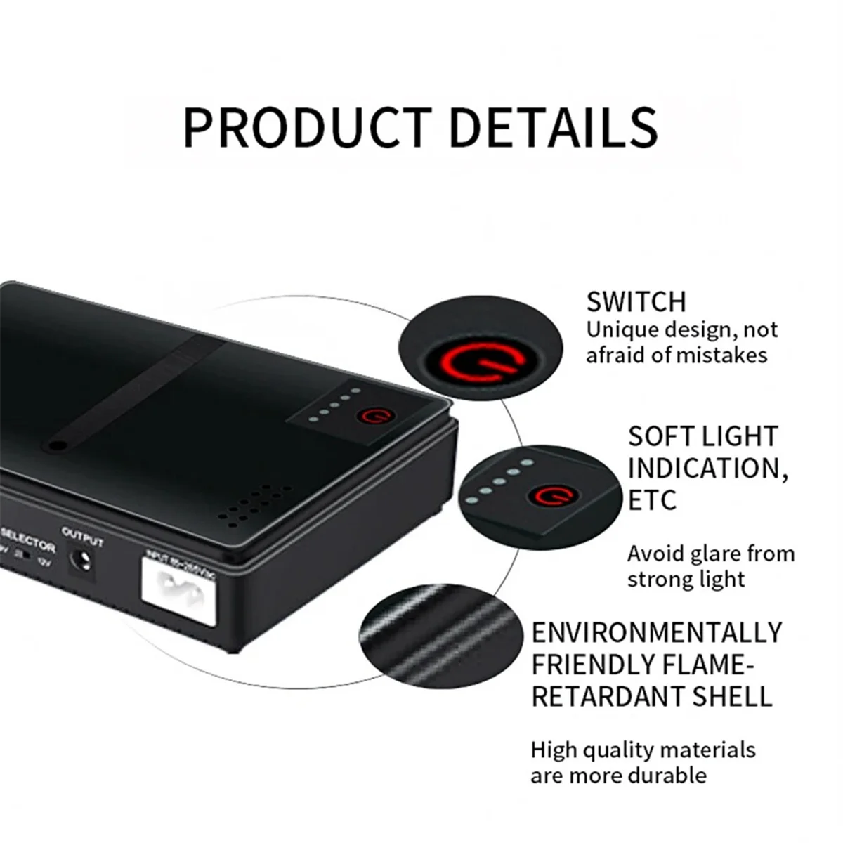 DC1018P Router UPS Uninterruptible Power Supply DC 9V12V Optical Cat Monitoring Standby Mobile Router-EU Plug