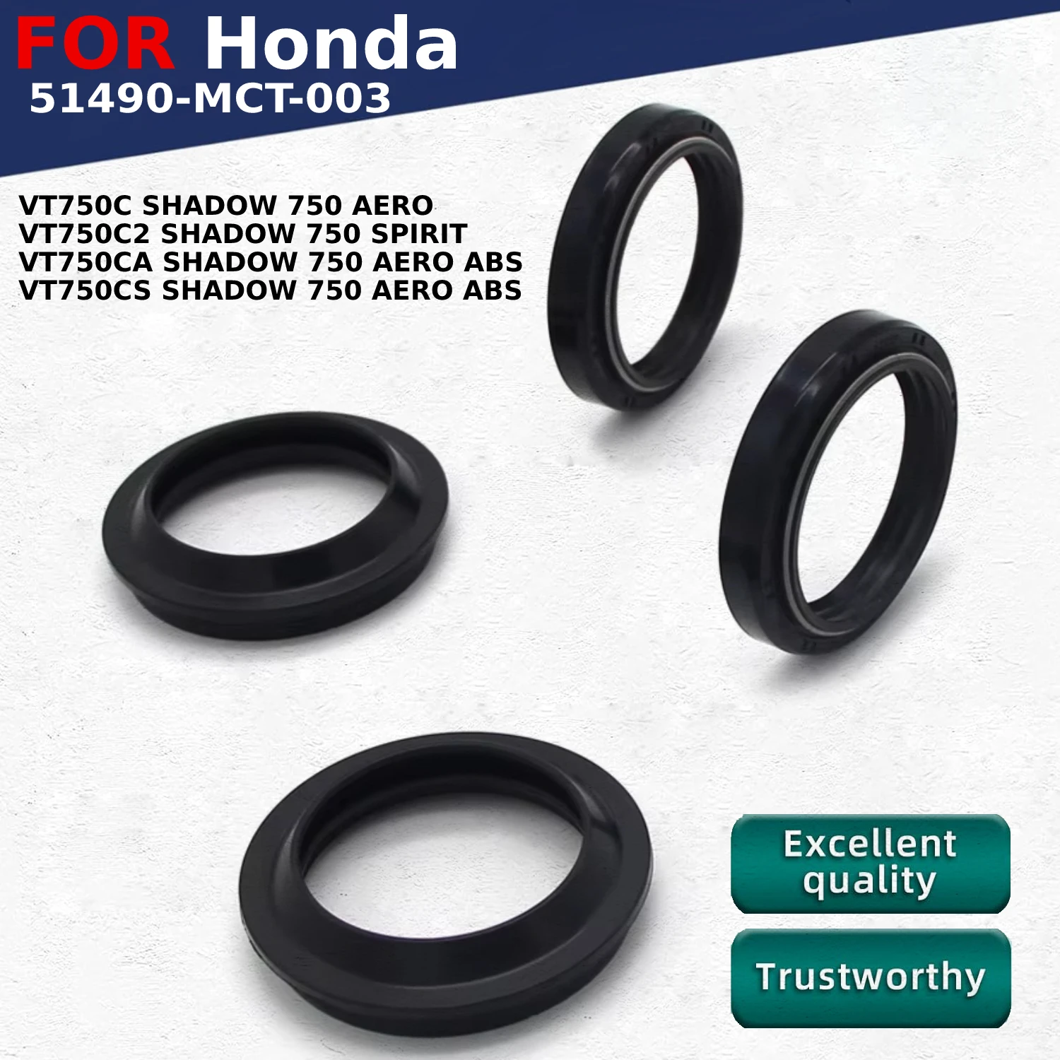 

Motorcycle Oil Seal Front Fork Absorber Dust Seals For Honda VT750C VT750CA VT750CS VT750C2 SHADOW 750 AERO SPIRIT 51490-MCT-003