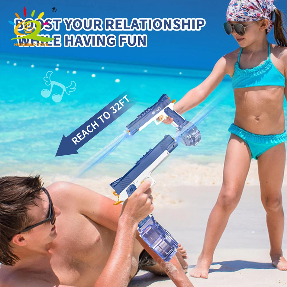 HUIQIBAO 2025 التلقائي M1911 مدفع المياه الكهربائية يحارب الصيف الصحراء النسر لعبة مسدس في الهواء الطلق شاطئ حمام سباحة لعب الكبار #6