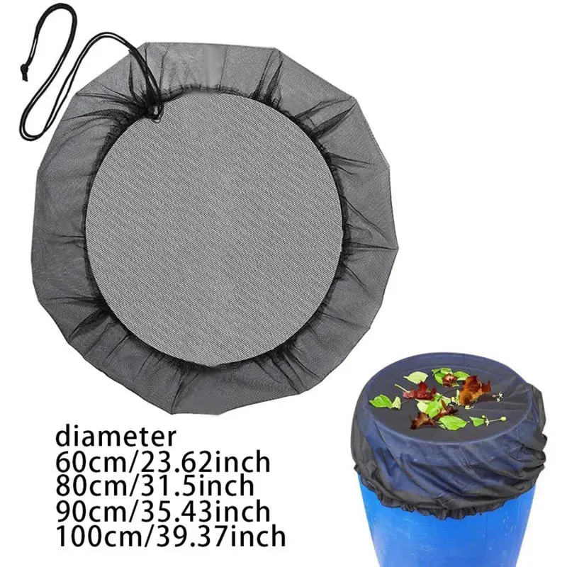 1/2 Pack Rain Barrel Screen Cover Water Bucket Netting Drawstring Anti Leaf Debris Filter Bag for Rainwater Tank