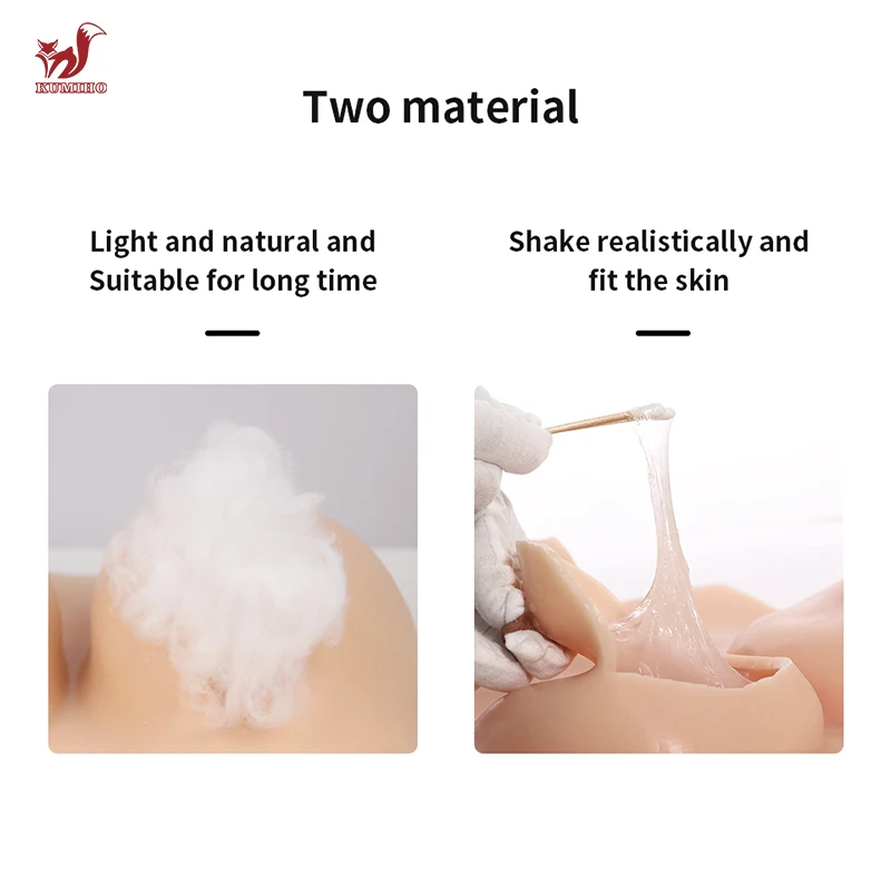 KUMIHO Silicone Bodysuit No Arm Sissy Breast Forms for Crossdresser Fake Boobs Artificial Vagina for Men Shemale Cosplay