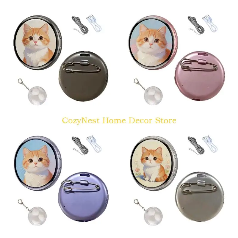 92MF Companion Control Animes Badges Pin with Sound Protective Case Included Electronic Button For Animes Lover