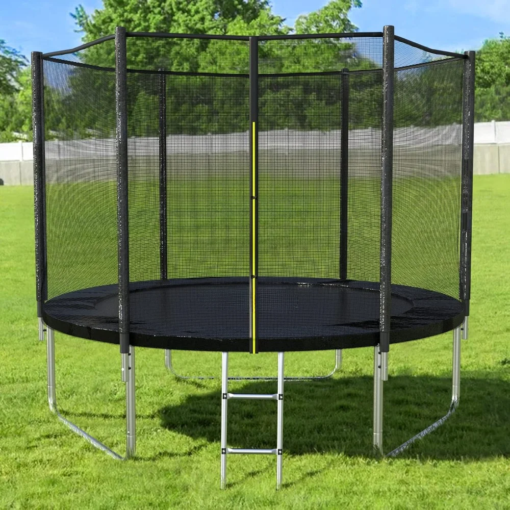 8FT Recreational Trampolines with Enclosure Net, ASTM Approved, with Spring Pad, Jumping Mat & Ladder, Capacity 400lbs