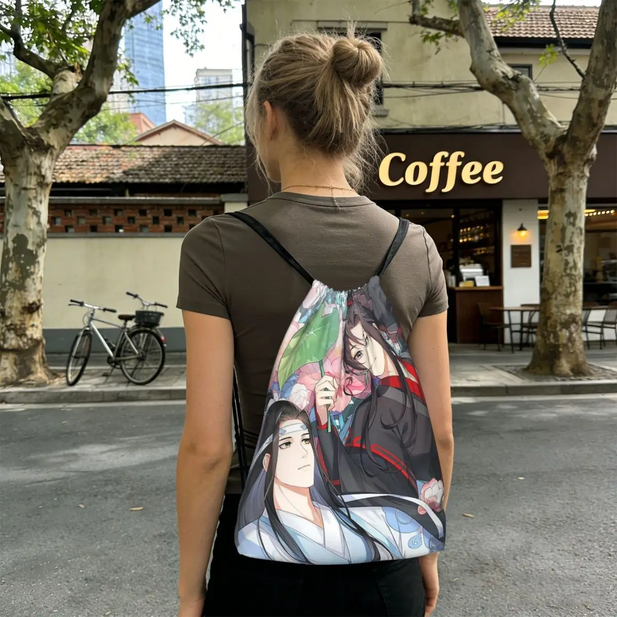 The Grandmaster Of Demonic Cultivation Anime Backpacks Portable Drawstring Bags Shoes Bag Book Bags for Travel School