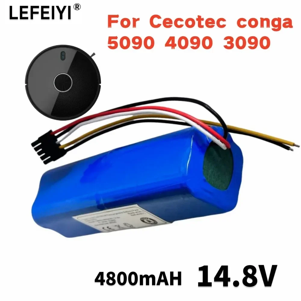 14.8V 14.4V CECOTEC CONGA 4090 4490 4690 4590 Robot Vacuum Cleaner New Lithium Ion Battery 4800mAH18650 4s2p