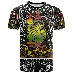 New Caledonia 3D Printed T Shirt Men Summer Crew Neck Short Sleeves Hawaiian Oversized Tees Casual Streetwear Polynesian T-shirt