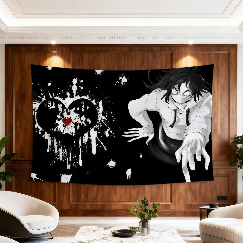 Cartoon Jeff The Killer Flagge für Zimmer, Wohnheim, Party, Hogar, Nachttisch, Wohnzimmer, Wandbehang, Gartendekoration, Banner, Geschenk – Detail 11