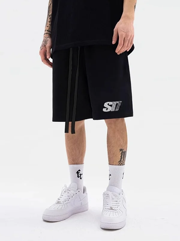 

STA Store Men's Summer Printed Loose Casual Breathable Beach Sports orts Straight Leg Cotton Trousers Faionable Youthwear