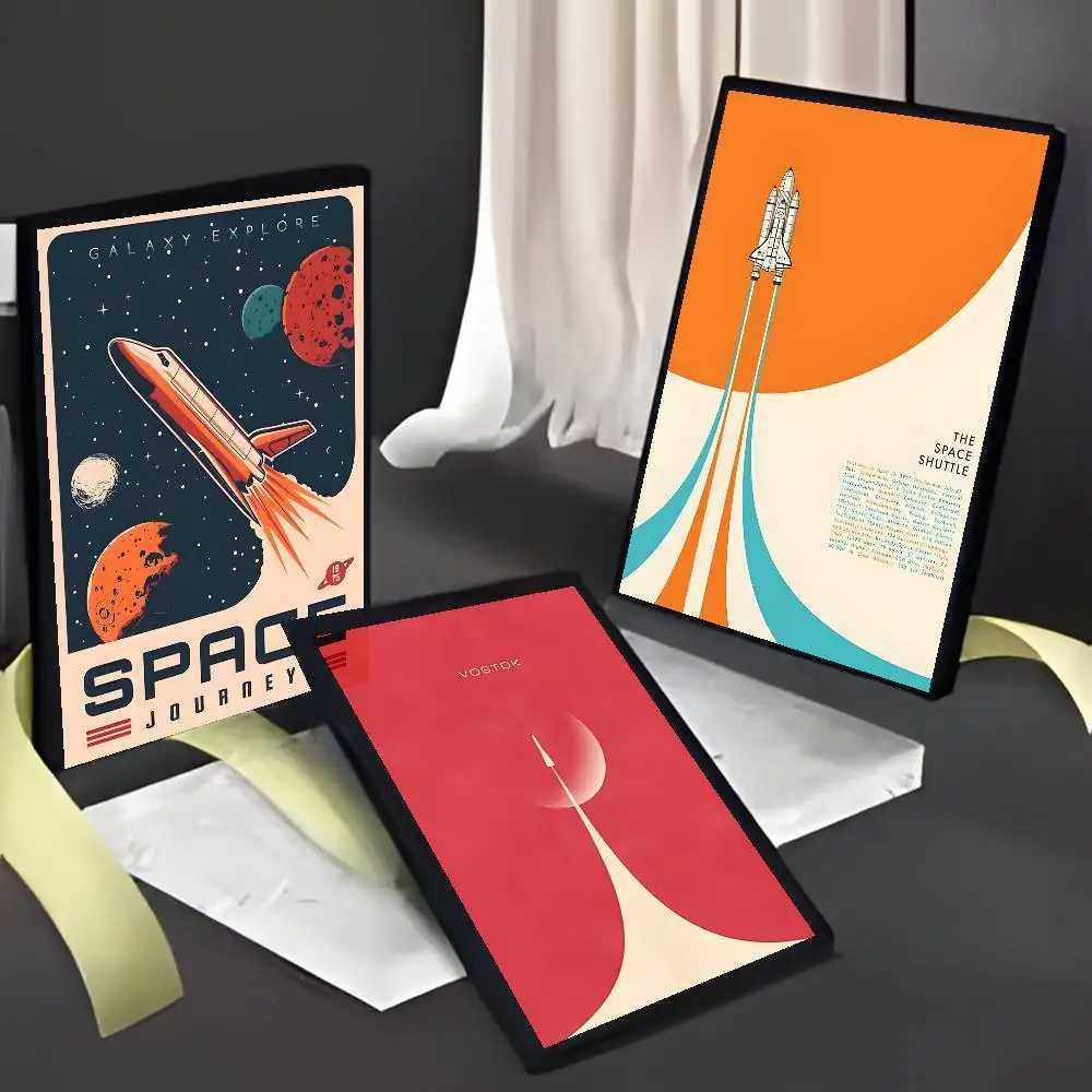 الفضاء صاروخ مستقبل الفضاء المشارك الفن اللوحة ملصق مع المطبوعات غرفة نوم المنزل غرفة المعيشة الديكور هدية #3