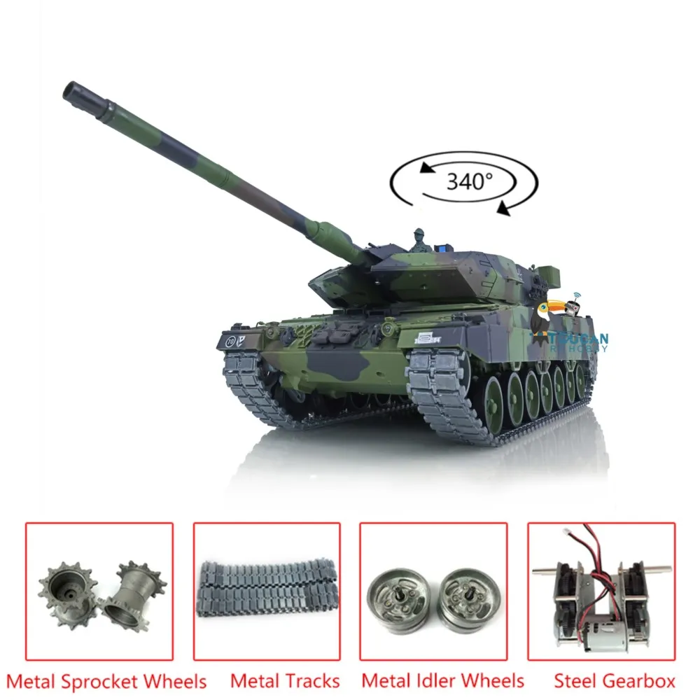 Heng Long 1/16 Scale RTR RC Tank 7.0 Upgraded Metal Version German Leopard2A6 Remote Control Tank 3889 Cars Gifts Toys Panzer