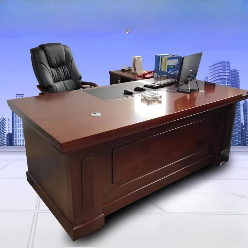 Chinese class table table and chair combination solid wood belt auxiliary cabinet simple paint table