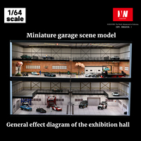Diorama 1/64 Garage Model LED Lighting Car Showroom Scene Display Model for 1/64 Hot Wheels Diecast Model Car Display Case