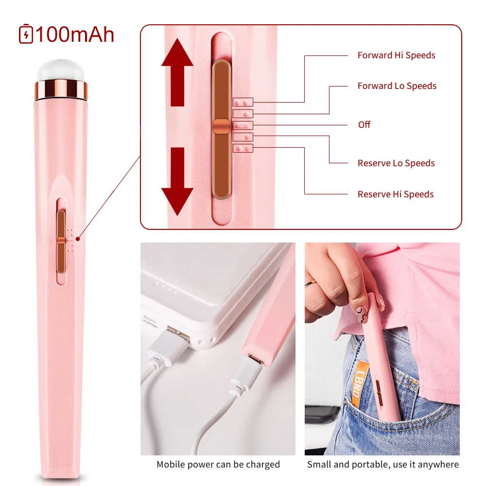 MOSKANY Electric Nail Drill Set Rechargeable Cordless Manicure Kit Portable Low Noise Machine for Nails Gel Polish Removing Kit