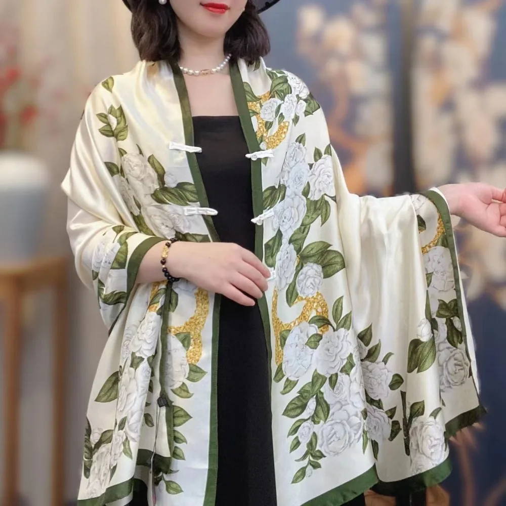 สไตล์ชาติพันธุ์ซาตินหัวเข็มขัดผ้าคลุมไหล่เสื้อป้องกันแสงแดดครีมกันแดดเครื่องปรับอากาศเสื้อบางอารมณ์คาร์ดิแกน