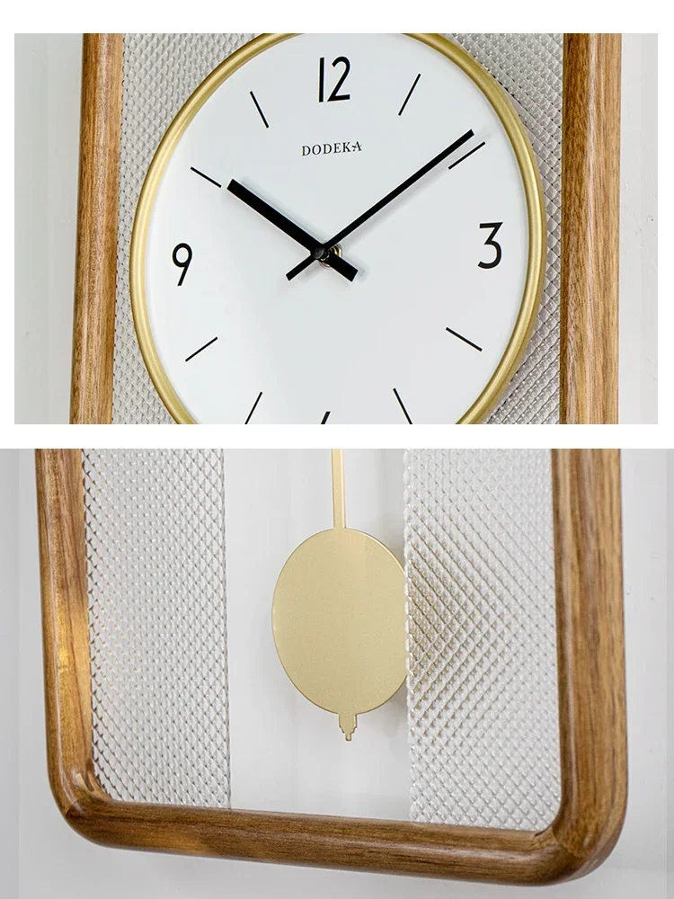 

Chinese solid wood wall clock atmosphere simple pendulum Japanese retro pendulum clock creative decoration