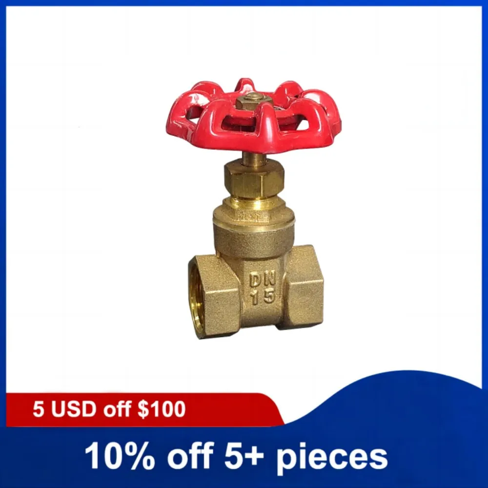 

1-1/4-дюймовые латунные ручные затворные клапаны, двухходовой затвор с внутренней резьбой и желтым стальным ручным колесом