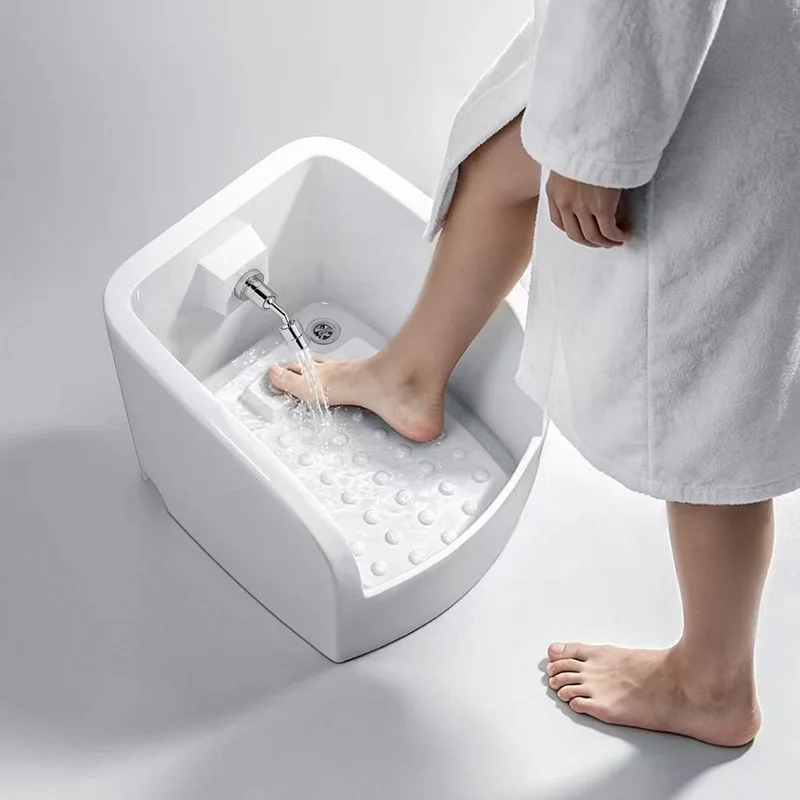 Middle East foot-pedal foot bath integrated high temperature ceramic foot bath beach outdoor bathroom foot bath