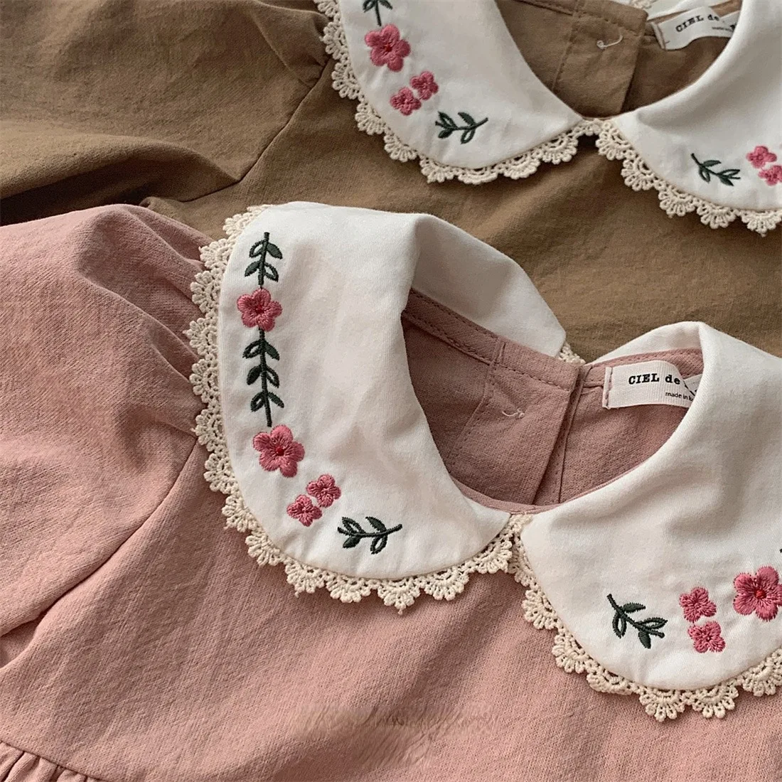 0-3Y Spring Toddler Girl Dress Baby Cute Flower Embroidery Long Sleeve Princess Dress Baby Casual Clothes