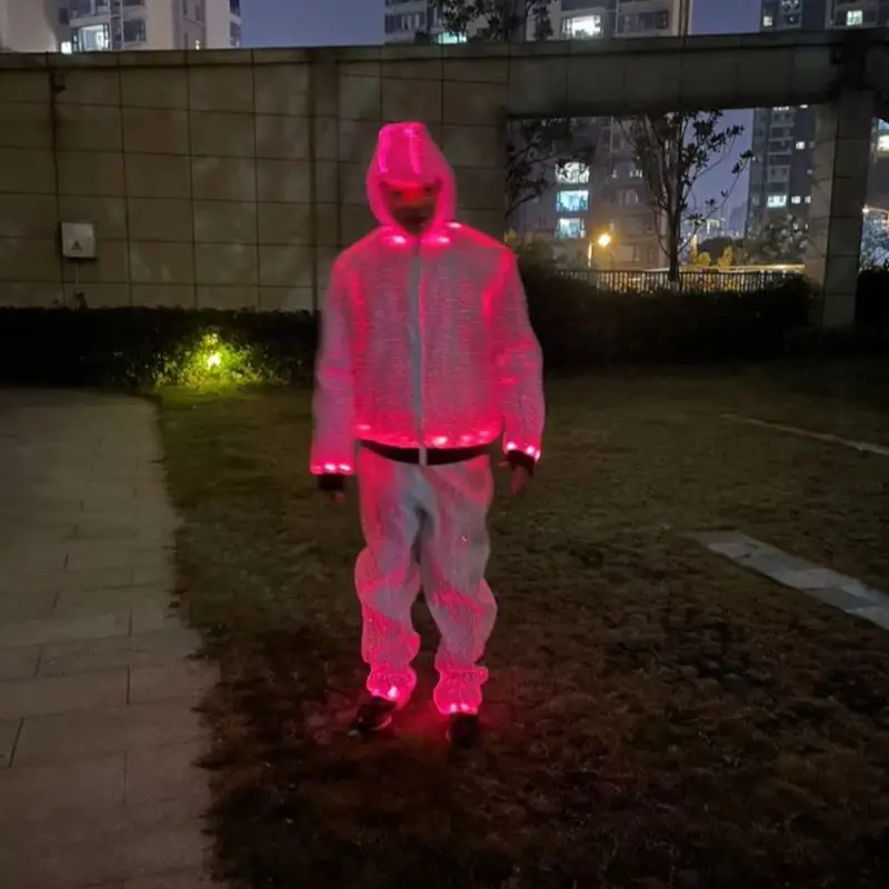 

LED Optic Fiber Costume Luminous Clothing LED Tron Suit For Stage Performance Celebration Dancing Entertainmnet Events Costume