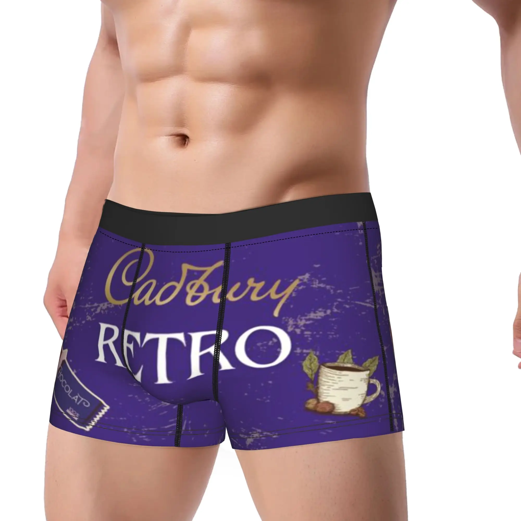 Purple Cadbury Underpants Homme Panties Male Underwear Print Shorts Boxer Briefs