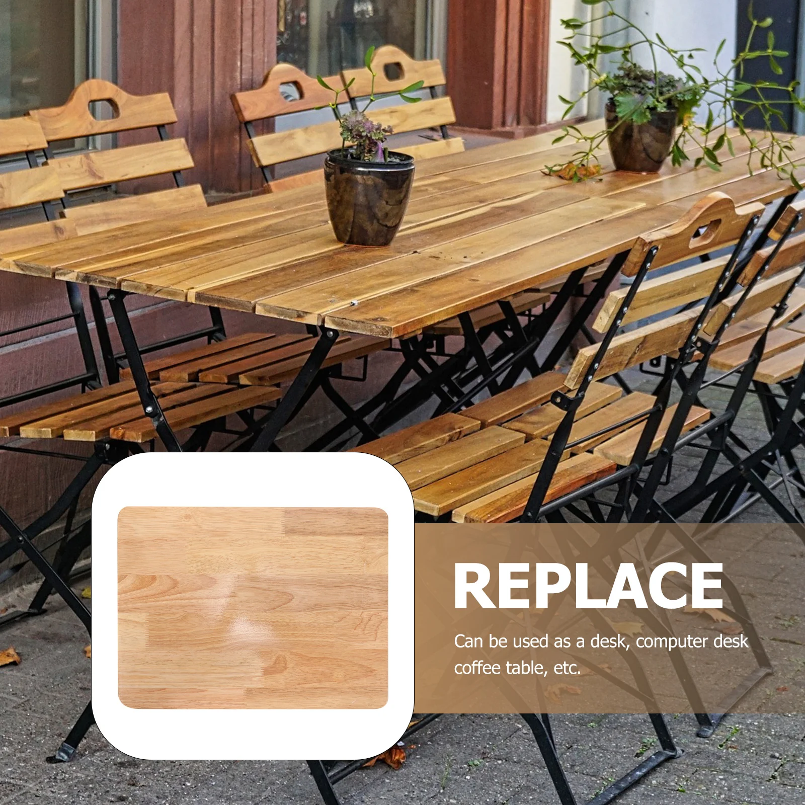 

Wood Desk Top Replacement 40x30cm Exquisite Workmanship Fine Texture for Dining Room Restaurant Home Office Desk Top