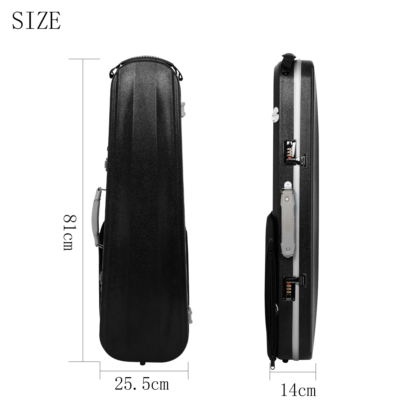 4/4 Violin Case VB-100 Premium Composite Carbon Violin Box Leather Handle Lightweight Bag Password Lock Dual-shoulder Straps