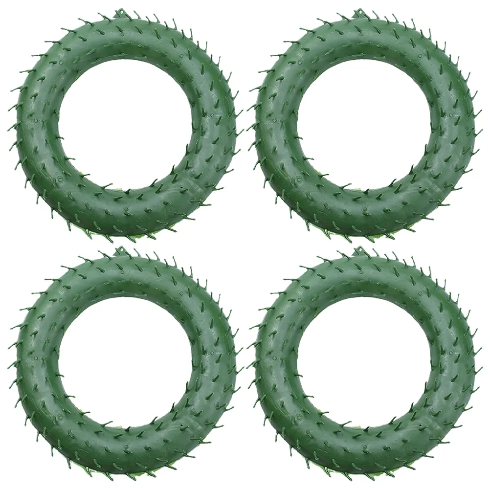 4 Pcs Christmas Plastic Garland Round Wreath Frame Greenery Decor DIY Shaped Rack Party Form Base