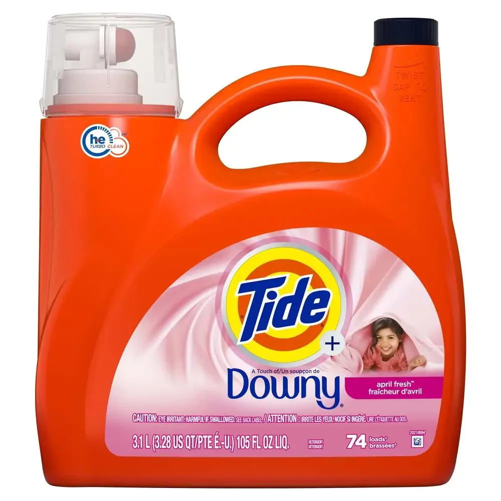 Liquid Laundry Detergent with Downy April Fresh Scent Stain Removing 74 Loads 105 fl oz