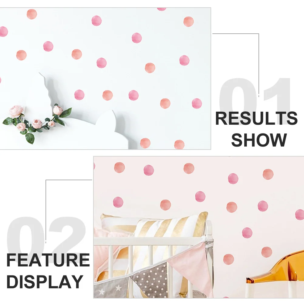 

3 Sheets Pink Stickers Wall Watercolor Decal Removable Classroom Decoration Nursery Paper