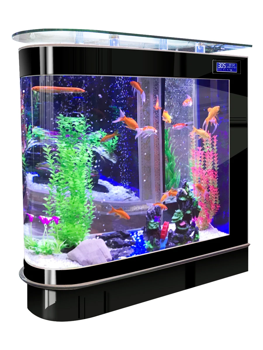 

Bullet Head Fish Tank Living Room Household Medium sized Aquarium Glass 1.2m and 1.5m Ecological Floor Screen Fish Tank