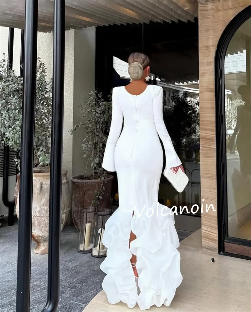 Abiti lunghi da sera formali personalizzati Charmeuse con sirena increspata Occasioni su misura Semplice ed elegante di alta qualità