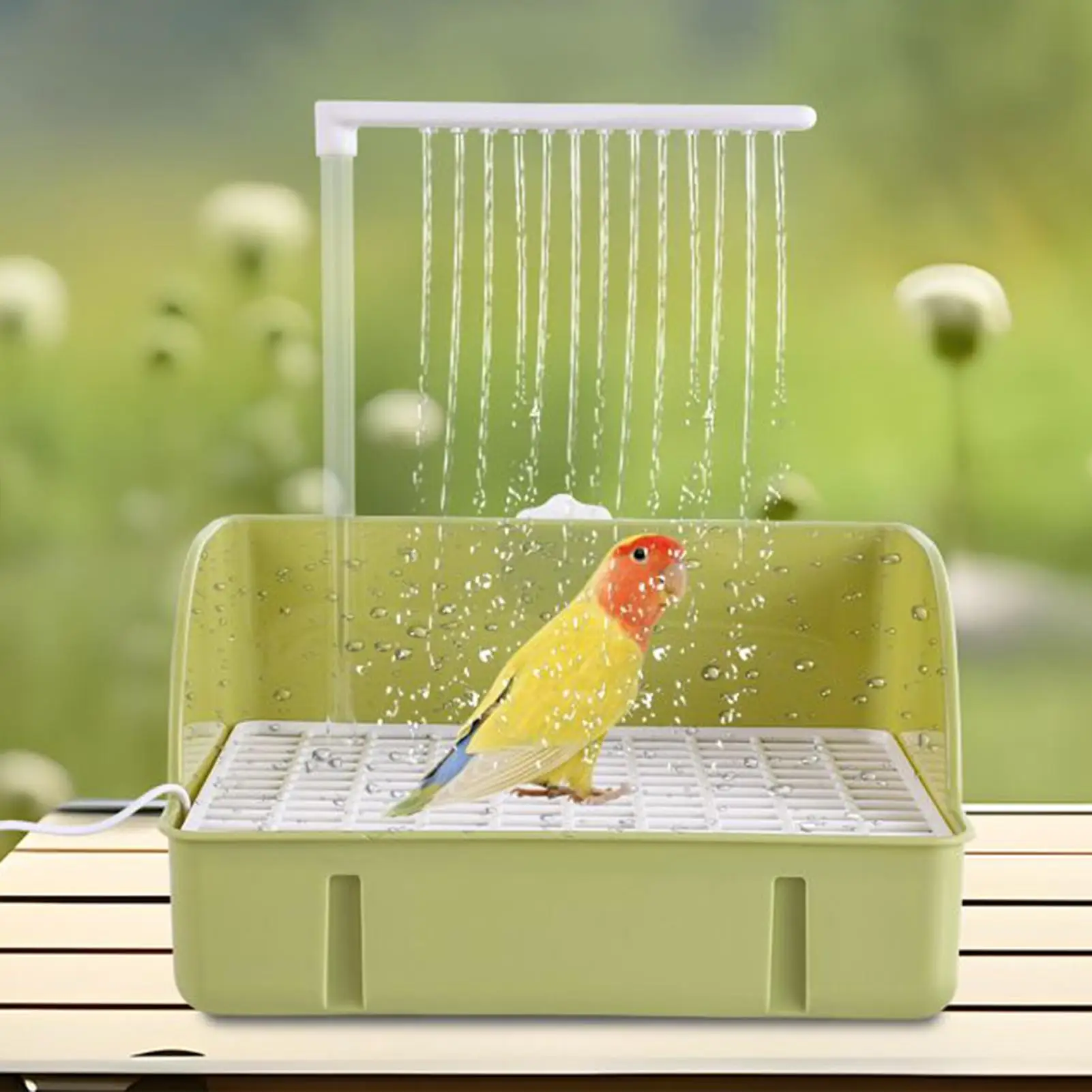 Parrot Automatic Bathing Set Include Pump Head USB Cable Fountain Cage Bird Bath With Running Water Automatic Pet Tool For Birds