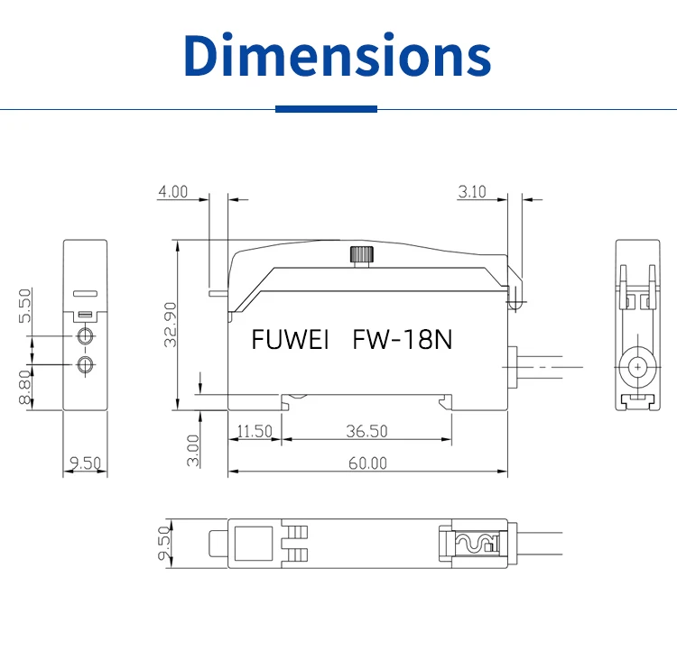 FW-18N Laser Encoder 12-24VDC Strahl Infrarot Sensor Fiber Optic Verstärker Faser Verstärker Inkjet Laser Kennzeichnung Maschine Reflektierende – Detail 6