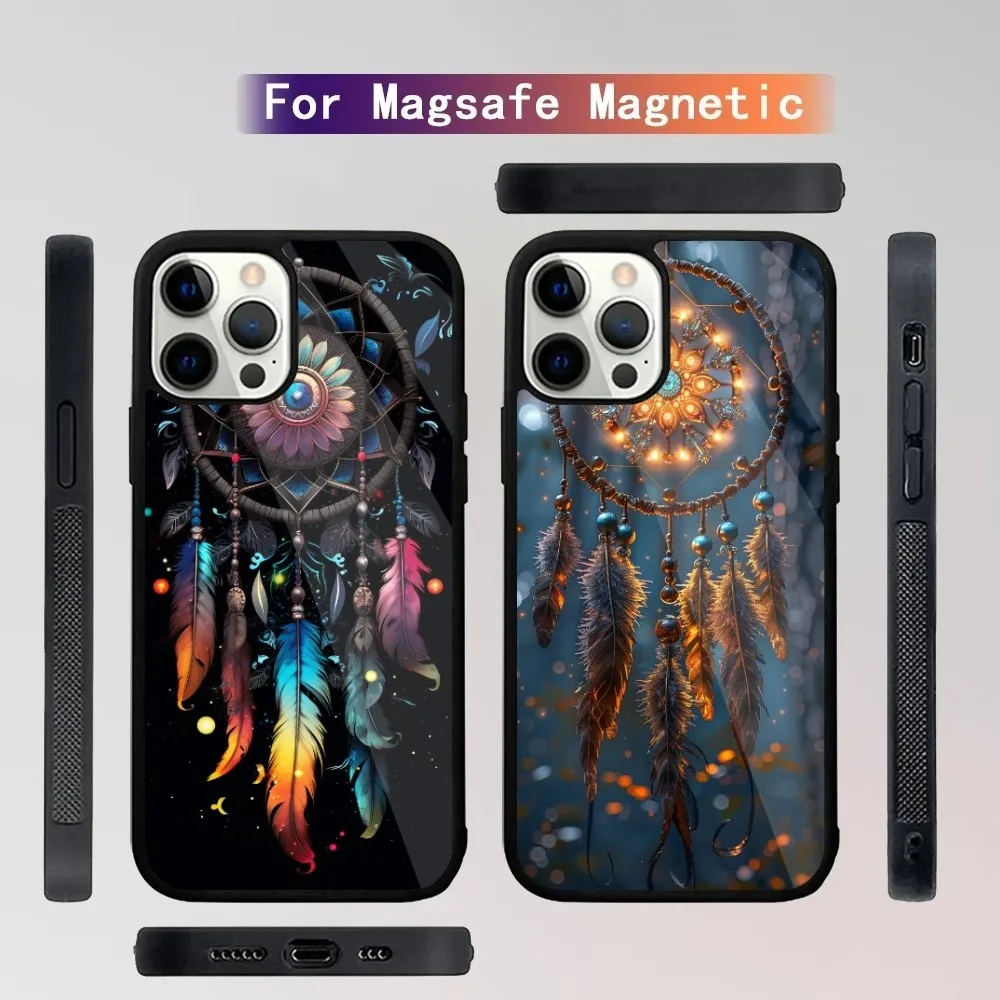 Feather Dreamcatcher   Phone Case For iPhone 15,14,13,12,11,Plus,Pro,Max Mini Magsafe Magnetic Wireless Charging