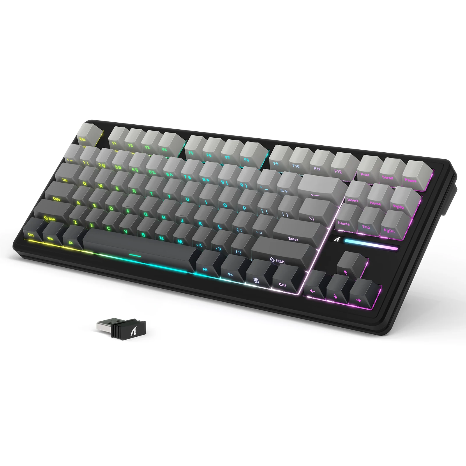 ATTACK SHARK M87PRO 75% Wireless Gaming Keyboard, BT5/2.4G/Wired, 27 RGB Backlit, Mechanical, Hot-swap Linear Switch, PBT Keycap
