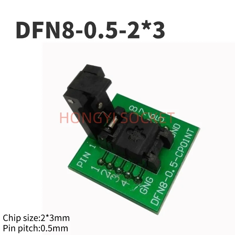 DFN8 8pin IC soquete pitch0.5 ICsize2 * 3 Soquete de teste de sonda para programação IC/queima de alta precisão HAST 30V 50mΩ assento de teste