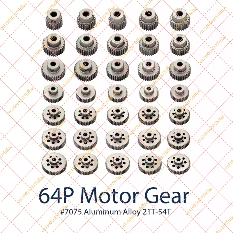 5-個セット-7075-アルミニウムモーターピニオンギア-64p-、1-10-rc-オンロードカー用金属アップグレードパーツ