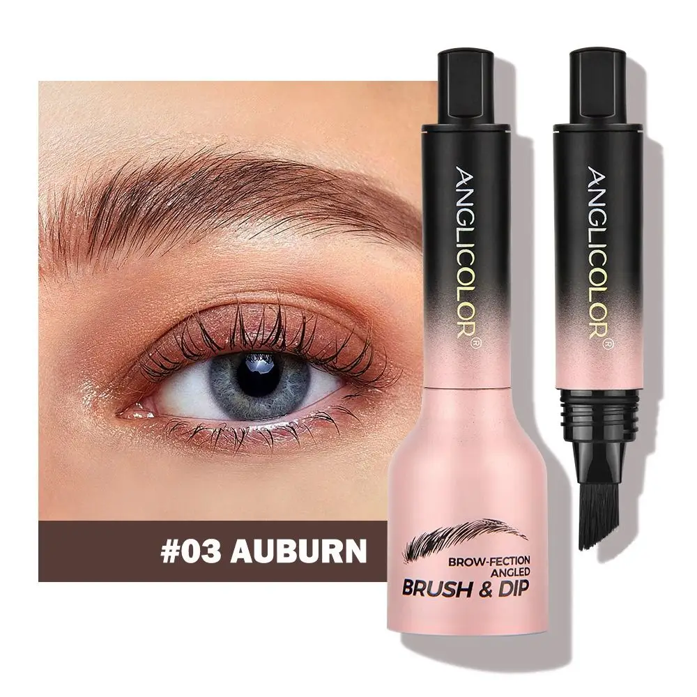 Square Angled Brush 3D Wild Eyebrow Pencil Waterproof Long Lasting Brow Dye Cream Effectively Fills in Gaps Head Press-on
