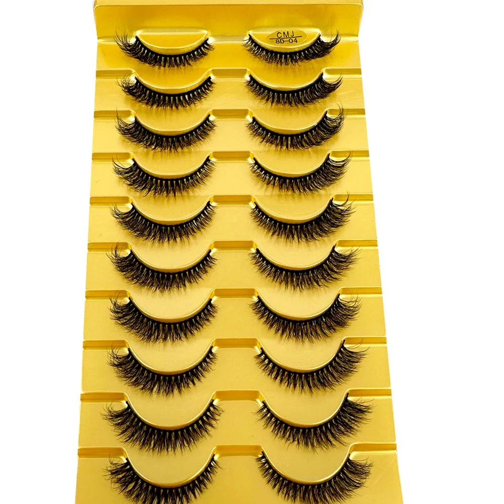 New 10 Pairs 3D Faux Mink False Eyelashes Natural Long Fluffy Eye Lashes Wispy Makeup Beauty Extension Short Fake Eyelashes